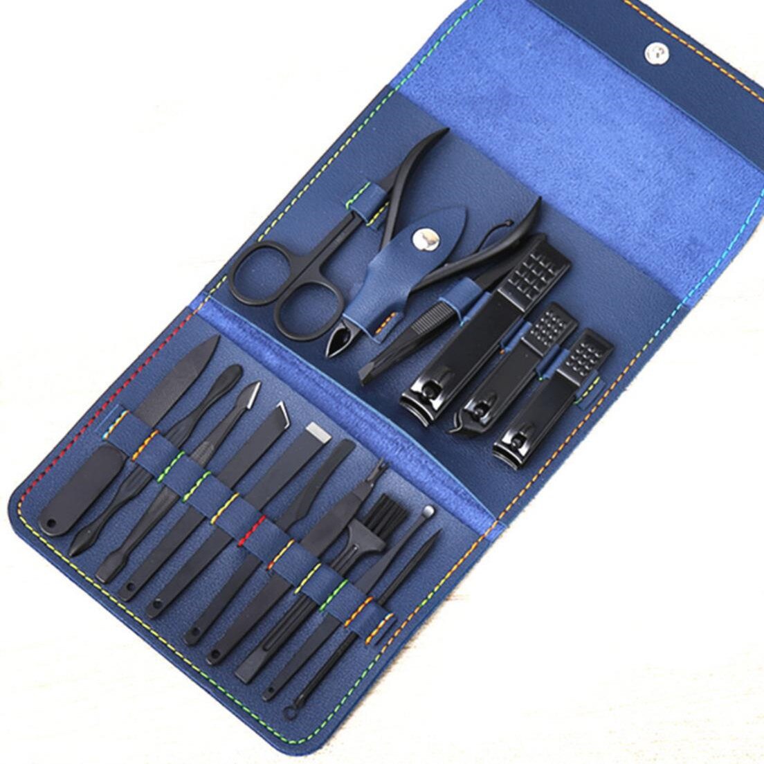 Set multifunctional de ingrijire a unghiilor YWD-FMM, Accesorii, Cutie depozitare, Albastru