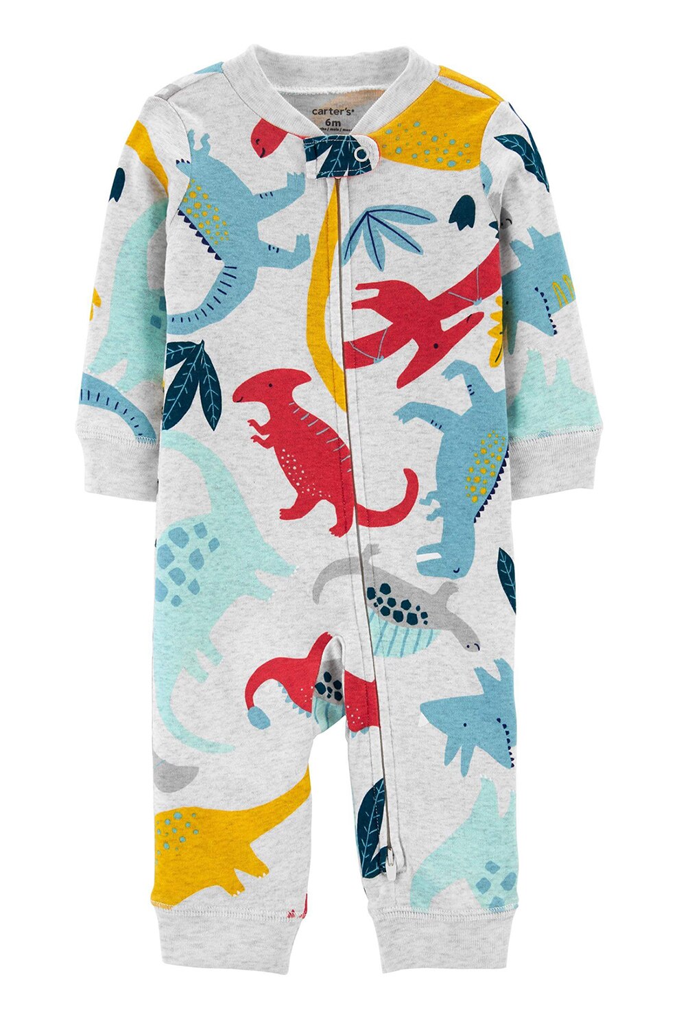 Carter's, Salopeta lunga cu model grafic, Gri deschis/rosu/albastru, 49-55 CM