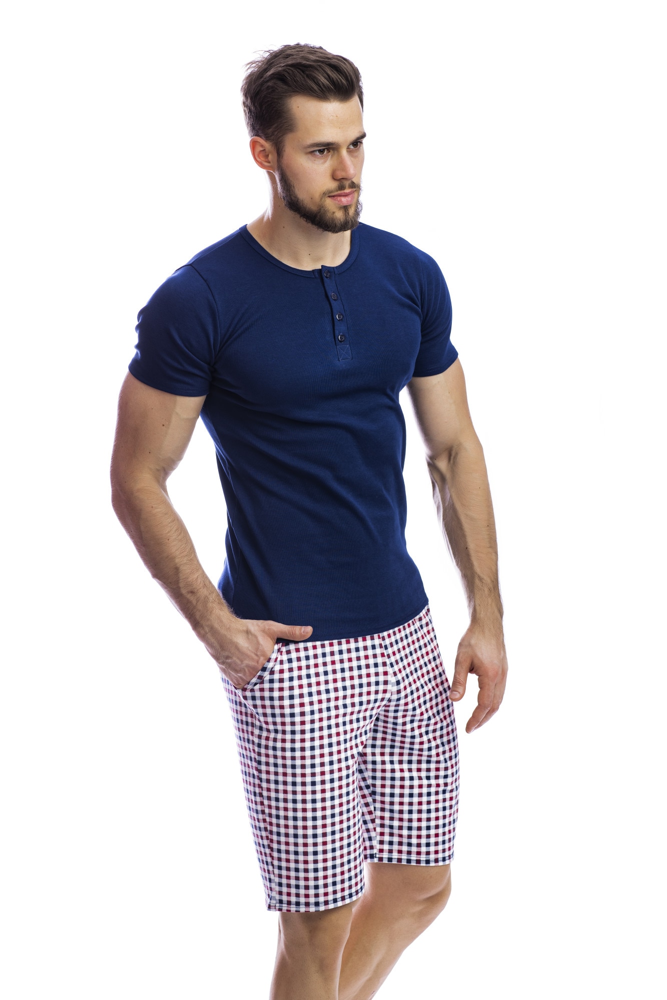 Tricou pijama de barbati PBVB04, Bleumarin