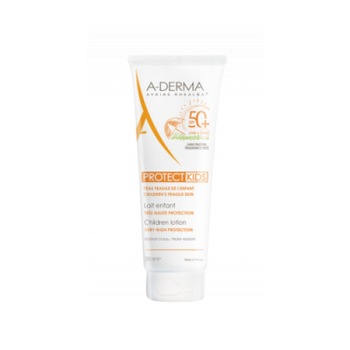 Lotiune cu protectie solara A-Derma Protect Kids pentru copii SPF 50+, 250 ml Lotiune cu protectie solara A-Derma Protect Kids pentru copii SPF 50+, 250 ml