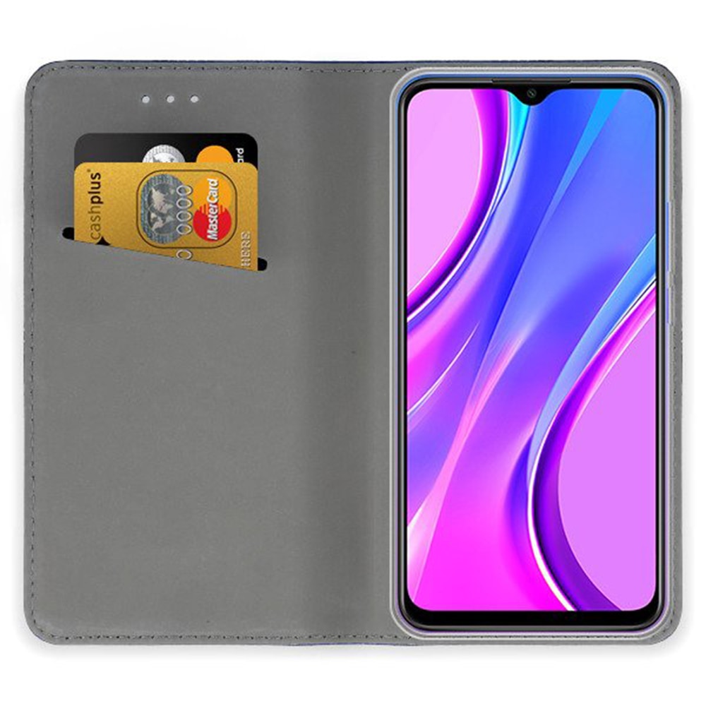 Husa G-Tech tip carte Compatibil cu Xiaomi Redmi 9, premium book, inchidere magnetica, buzunar card, Rosu