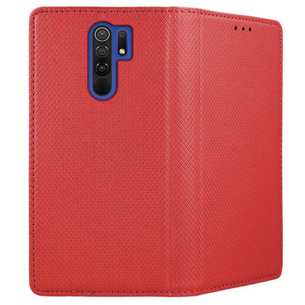 Husa G-Tech tip carte Compatibil cu Xiaomi Redmi 9, premium book, inchidere magnetica, buzunar card, Rosu
