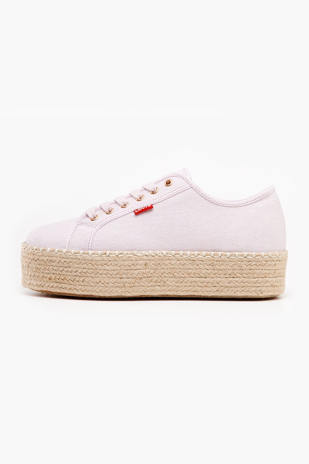 Levi's, Pantofi sport cu aplicatii de iuta, Roz pastel