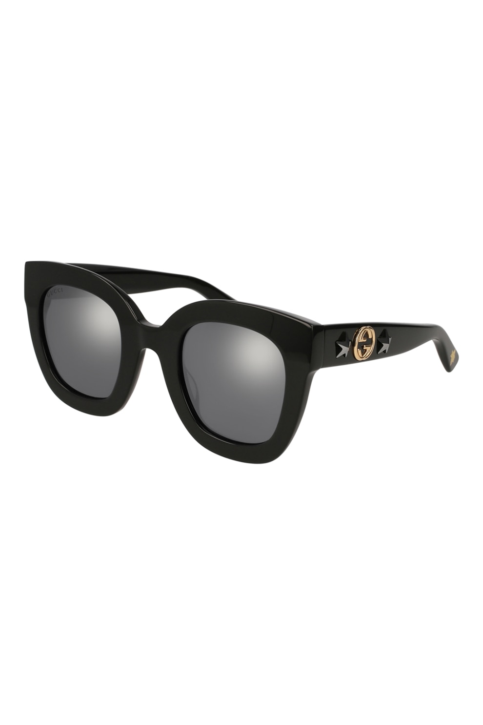 Gucci, Ochelari de soare buterfly cu logo, Negru, 49-28-140 Standard