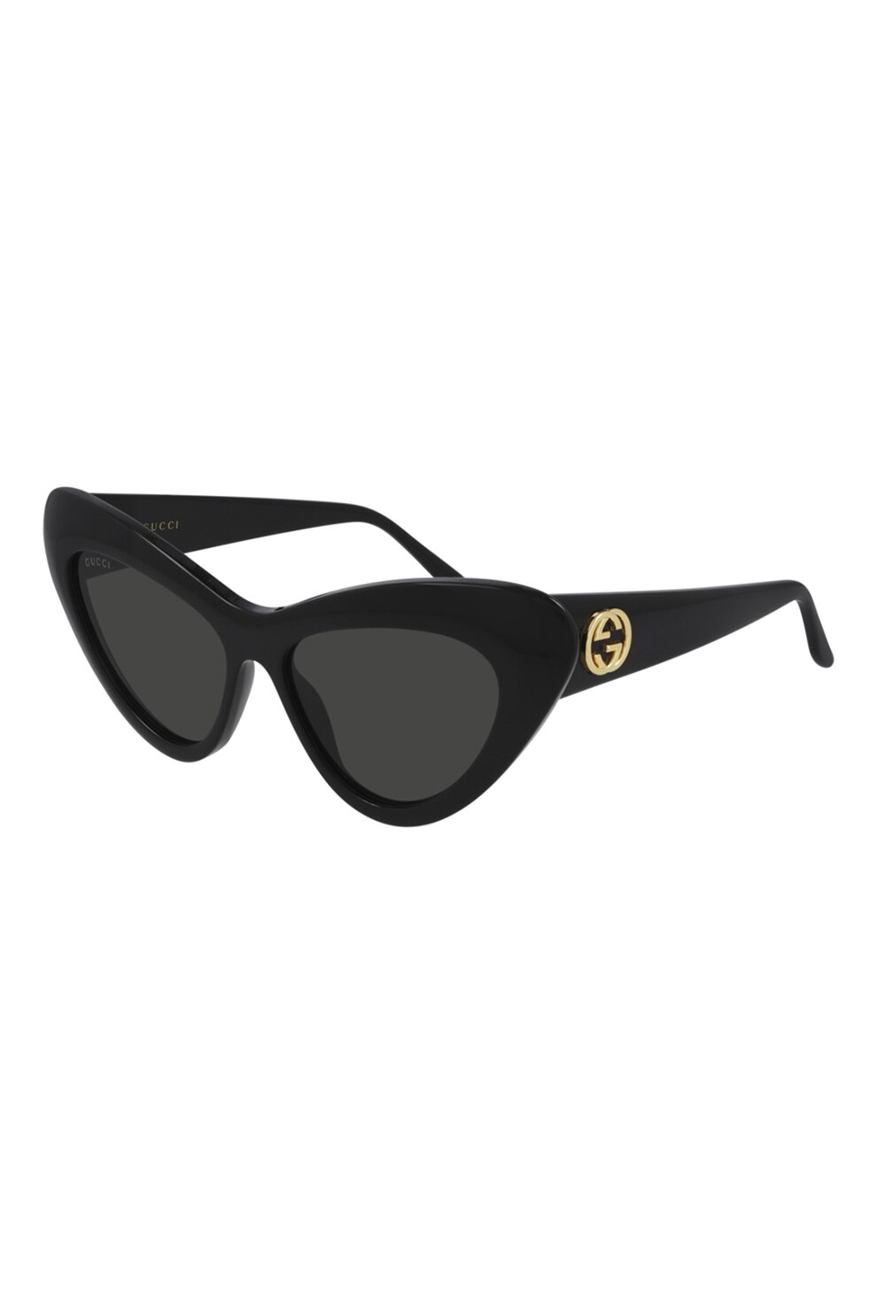 Gucci, Ochelari de soare cat-eye cu logo, Negru, 54-15-145 Standard