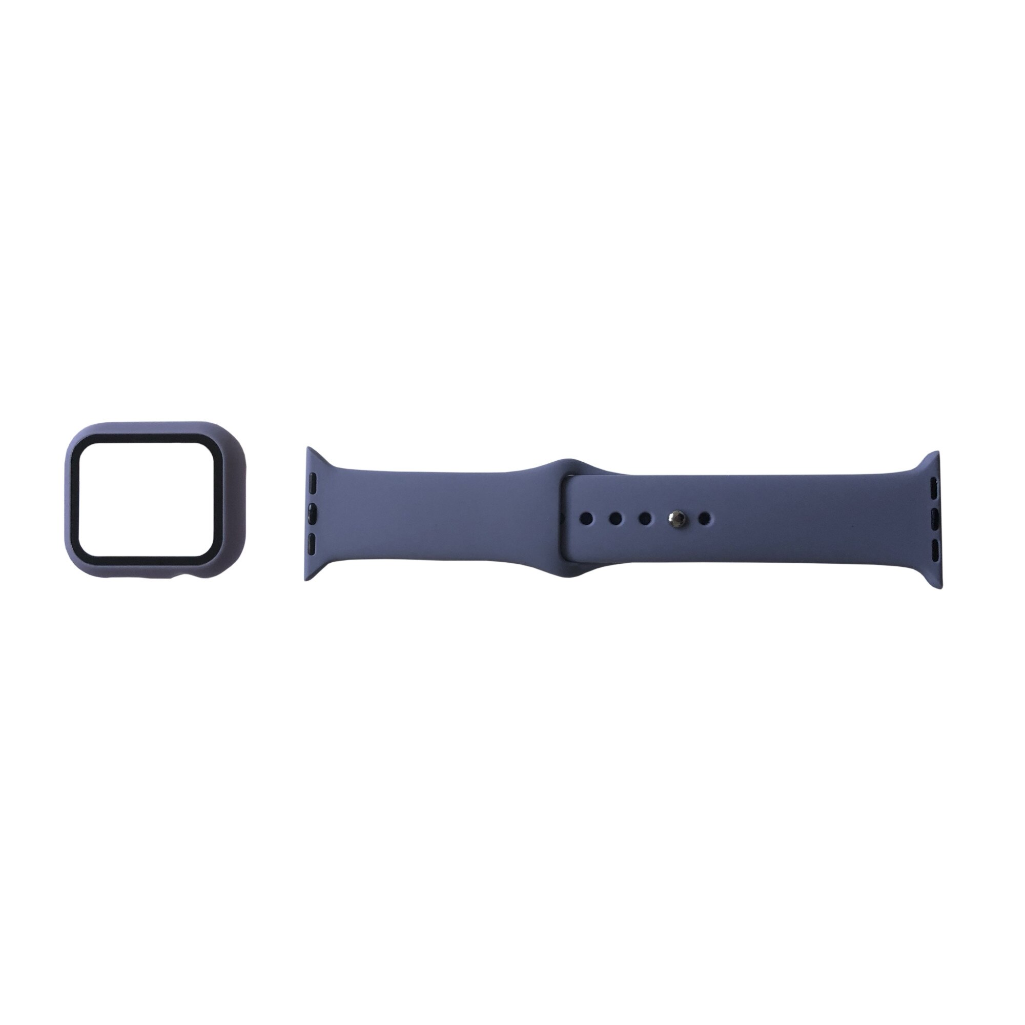 Curea din silicon si carcasa de protectie fullbody pentru Apple Watch, compatibil cu dimensiunea 40 mm, Mov deschis, BBL2406