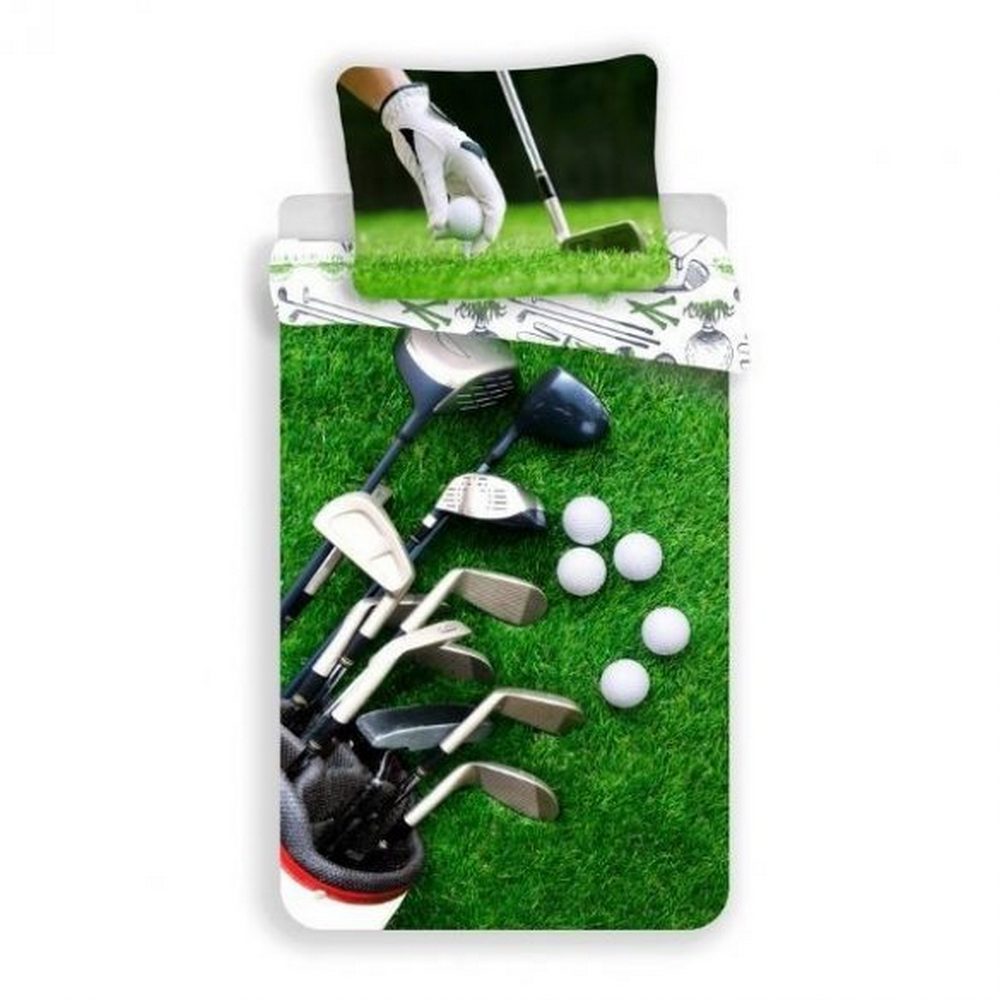 Lenjerie de pat din bumbac Jerry Fabrics, Golf, Verde, 140x200cm