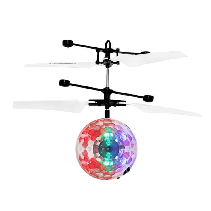 Repülő diszkógömb drón, távvezérléssel, infravörös érzékelővel, erős akkumulátorral