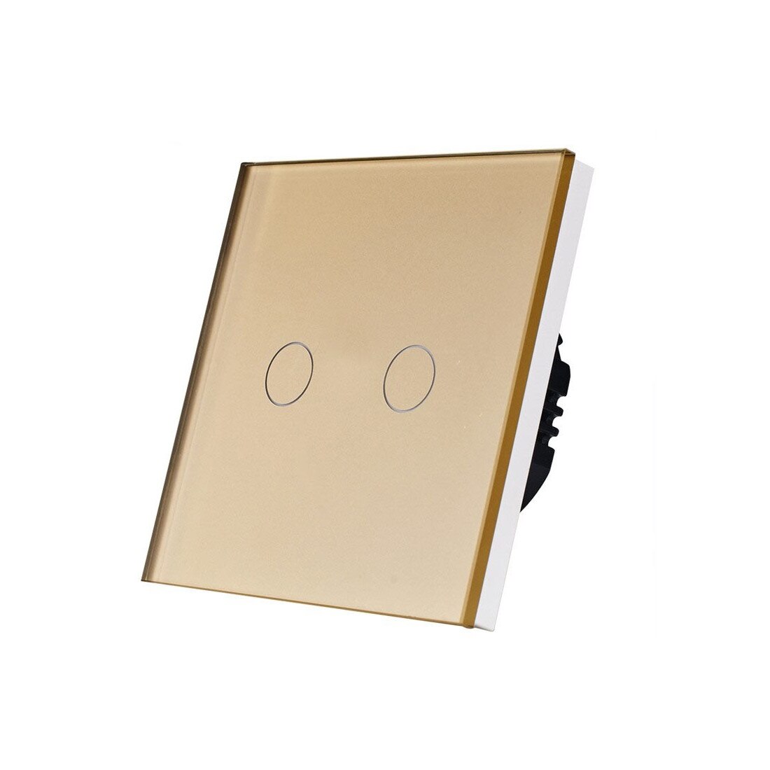 Intrerupator inteligent dublu tactil WIFI Auriu compatibil Google Home si Alexa