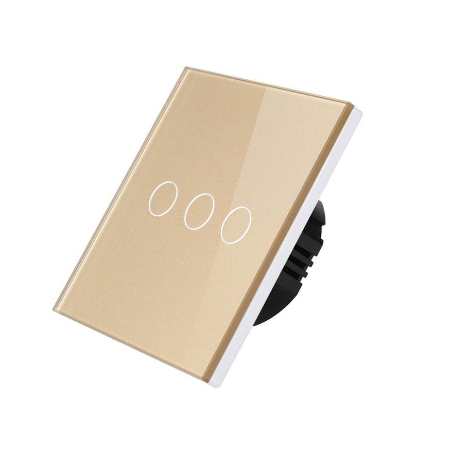 Intrerupator Smart triplu auriu WiFi compatibil cu Alexa, Google Home, IFTTT