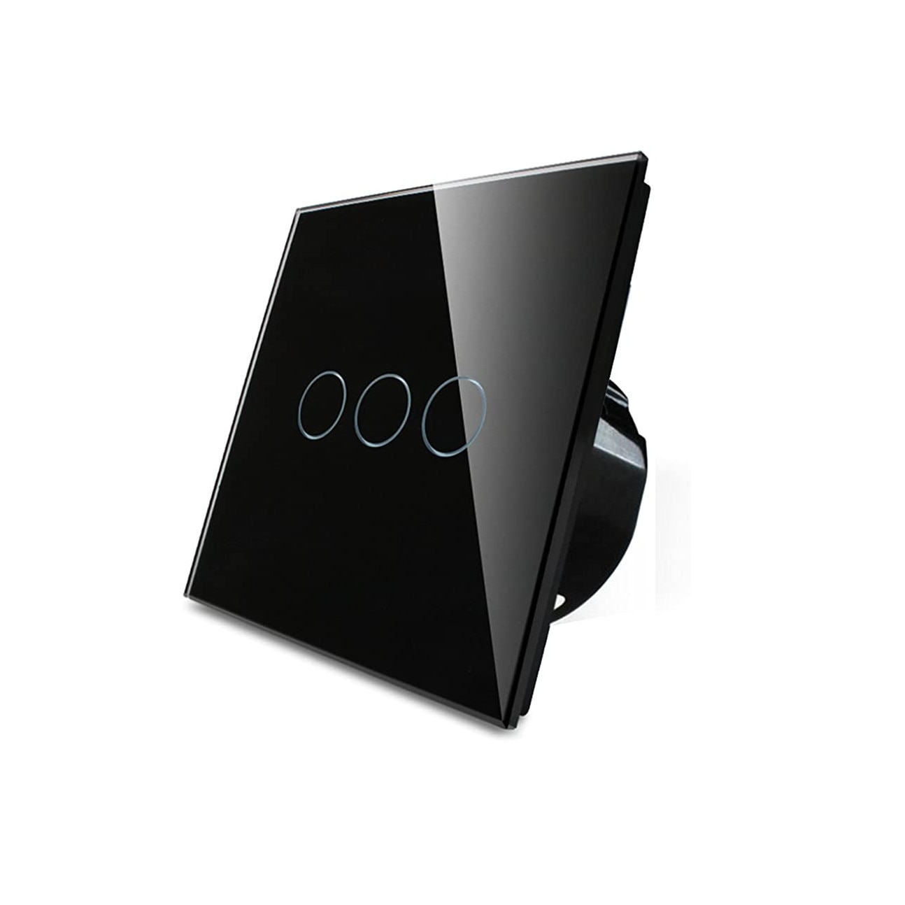 Intrerupator inteligent triplu tactil WIFI Negru compatibil Google Home si Alexa