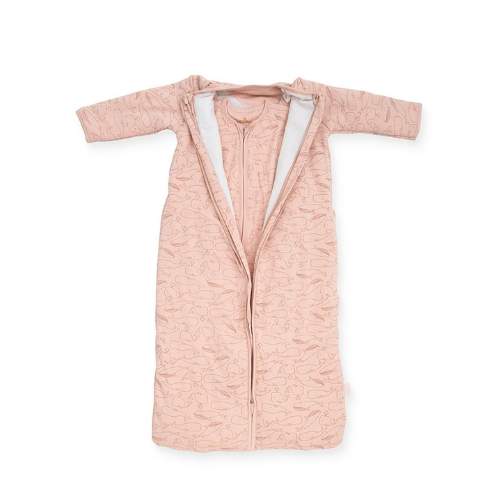 Sac de dormit Jollein Whales, 4 sezoane, 70cm, roz pal