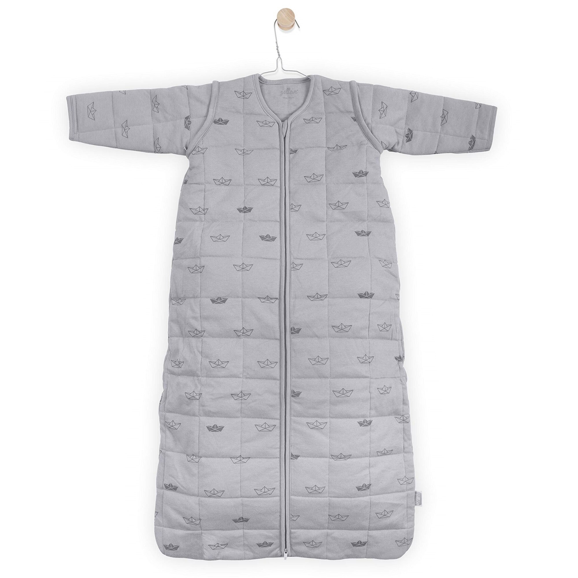 Sac de dormit bebe Jollein Little Boats, 90 cm, bumbac, gri