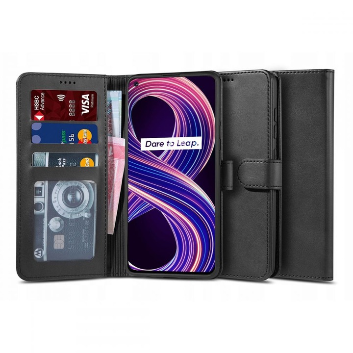 Калъф TECH-PROTECT Wallet 2 за Realme 8 5G, Black