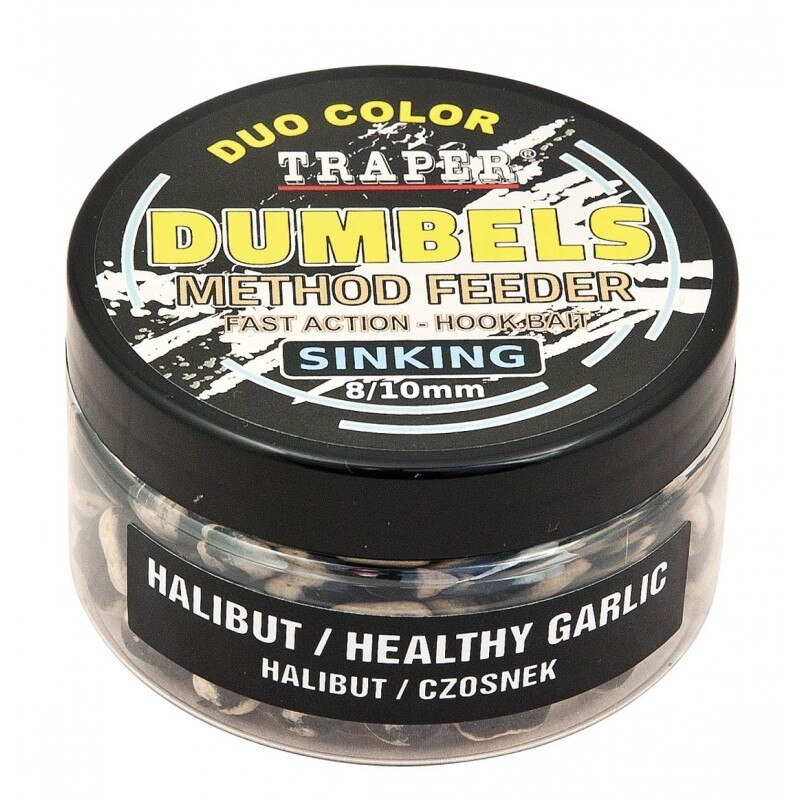 Pelete DUO COLOR scufundatoare 8/10mm Traper Usturoi si Halibut 50 g