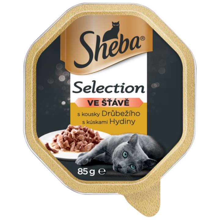 Sheba alutálcás macskaeledel szárnyas darabokkal, 85g