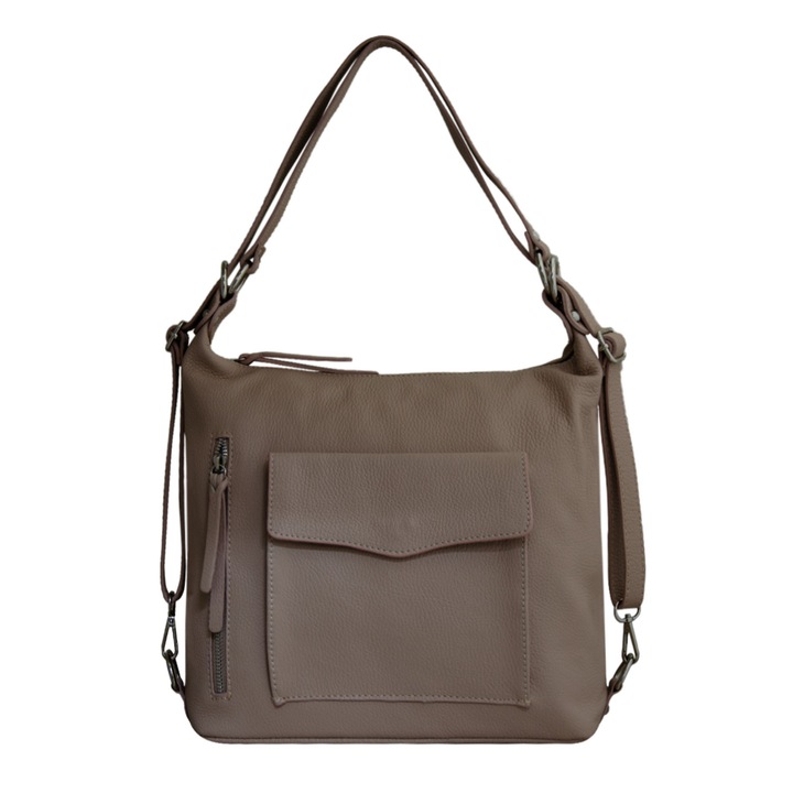 Eva Bags női valódi bőr táska, Francy púderrózsaszín