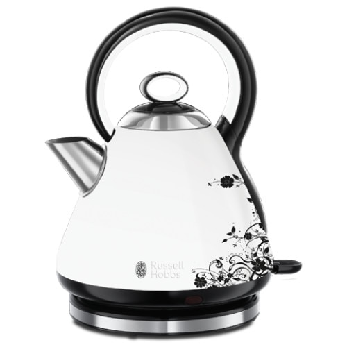 Fierbator Russell Hobbs LEGACY FLORAL 21963-70, 2400 W, 1.7 l, Alb/Negru
