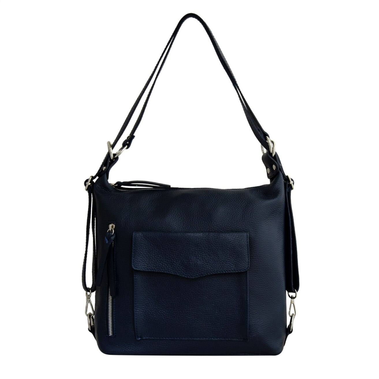 Geanta de dama din piele naturala Eva Bags, Francy bleumarin