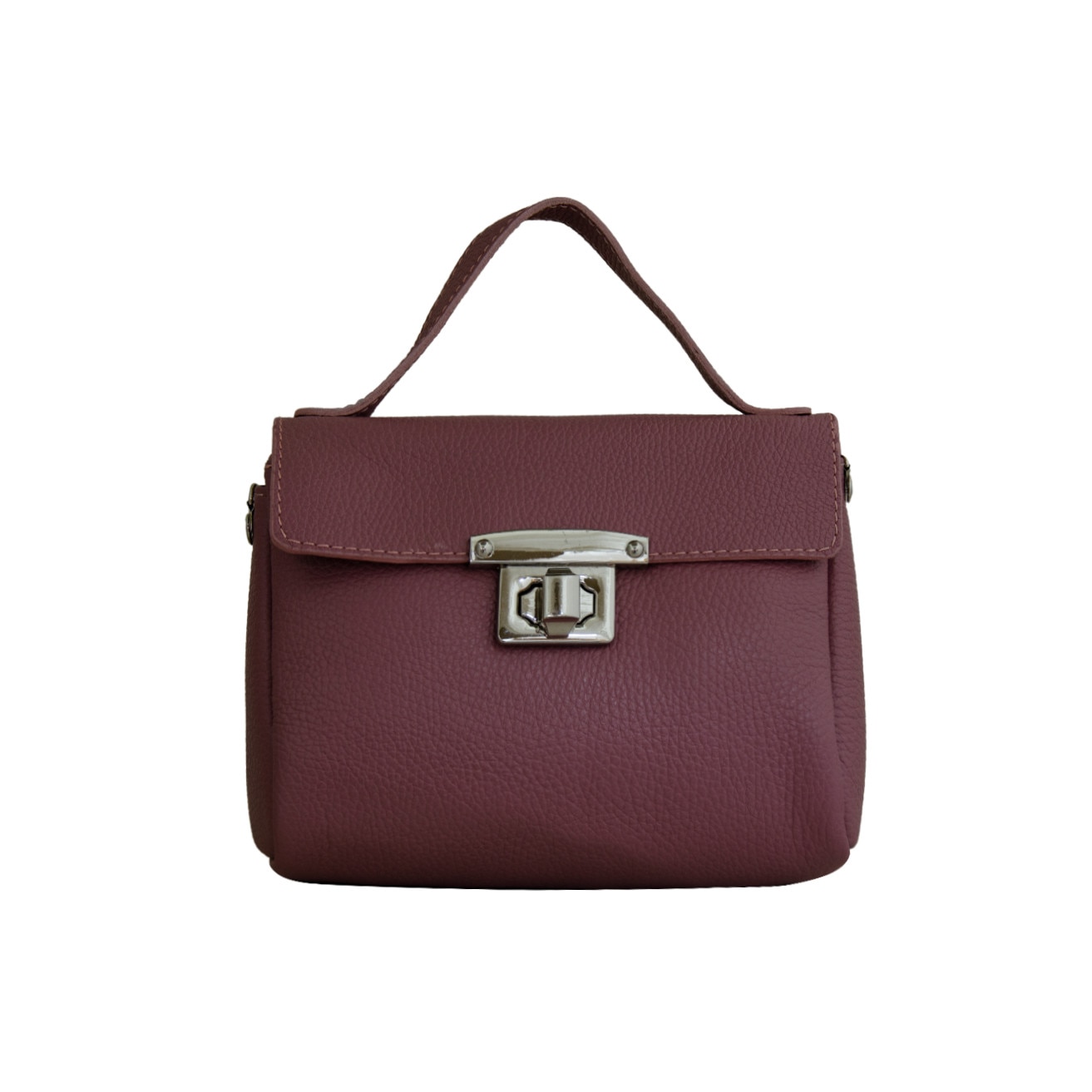 Geanta crossbody din piele naturala Eva Bags,Lola roz