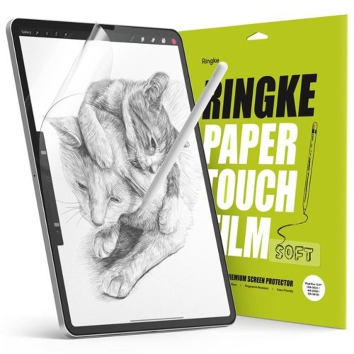 Протектор Ringke Paper Touch Soft Paper-like, 2-Pack за Apple iPad Pro 12.9" 2021/ 2020/ 2018, Прозрачен