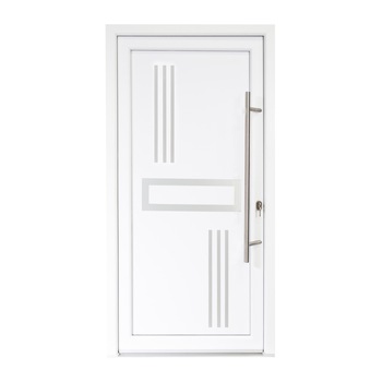 Usa intrare PVC Alon, 5 camere izolare, 1000x2000 mm, deschidere dreapta privit din interior, maner spatial la exterior, alb Usa intrare PVC Alon, 5 camere izolare, 1000x2000 mm, deschidere dreapta privit din interior, maner spatial la exterior, alb