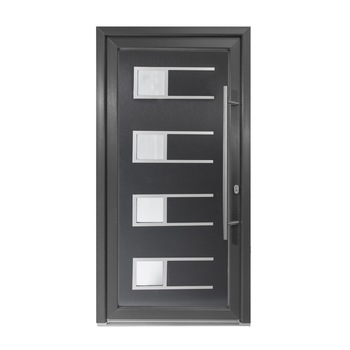 Usa intrare PVC Efraim, 5 camere izolare, 1000x2000 mm, deschidere dreapta privit din interior, maner spatial la exterior, alb interior/antracit exterior Usa intrare PVC Efraim, 5 camere izolare, 1000x2000 mm, deschidere dreapta privit din interior, maner spatial la exterior, alb interior/antracit exterior