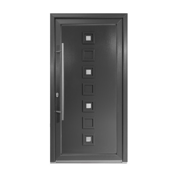 Usa intrare PVC Lola, 5 camere izolare, 1000x2000 mm, deschidere stanga privit din interior, maner spatial la exterior, antracit pe ambele fete Usa intrare PVC Lola, 5 camere izolare, 1000x2000 mm, deschidere stanga privit din interior, maner spatial la exterior, antracit pe ambele fete