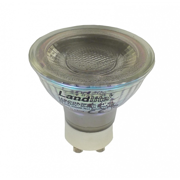 LANDLITE LED, GU10, 7W, 513lm, 3000K, spot fényforrás (LED-GU10-7W/GSL)