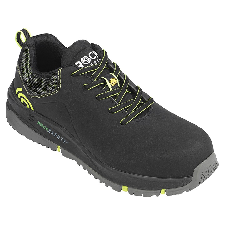 Pantofi de protectie S3 SRC ESD Rock Safety DEFENDER-HS-G – impermeabili, fara metal, bombeu nano, talpa antiderapanta