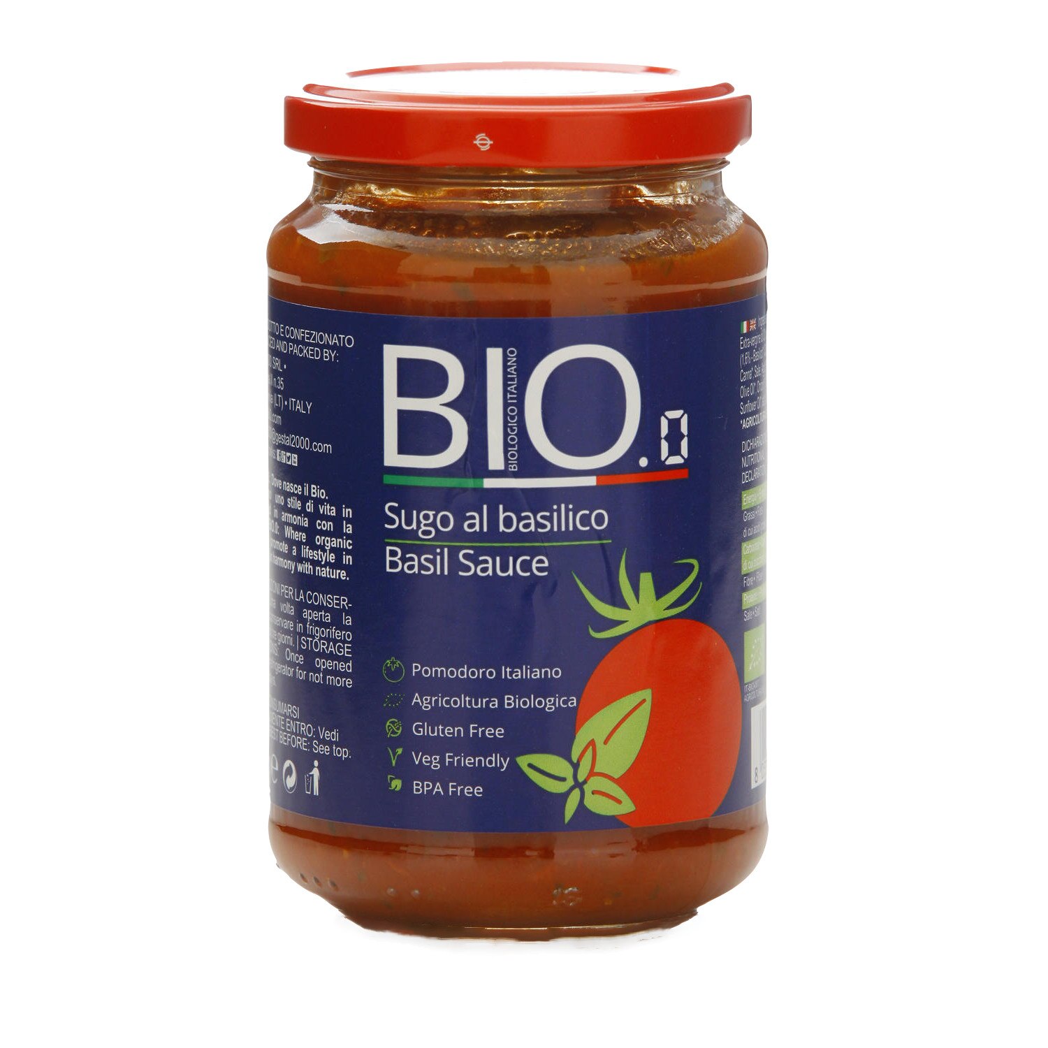 Sos de Rosii cu Busuioc, BIO 0, Fara Gluten, Ecologic/Bio, 340g