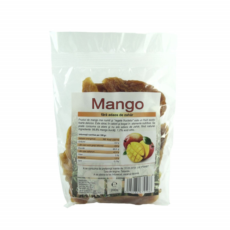 Mango natural, bucati, 200g