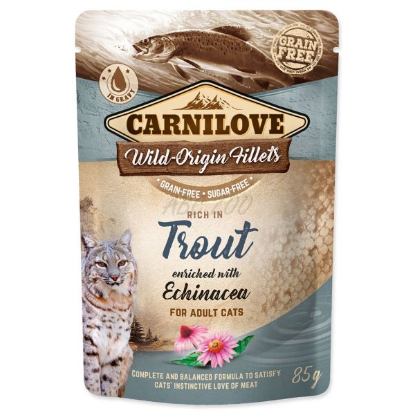 Hrana umeda pisici Carnilove Cat Pastrav cu Echinaceea 85 gr