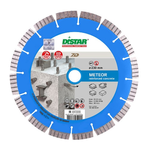 Disc diamantat Meteor H12 125mm 1A1RSS/C3-W 125x2,2/1,3x22,23 Beton armat, beton hidrotehnic