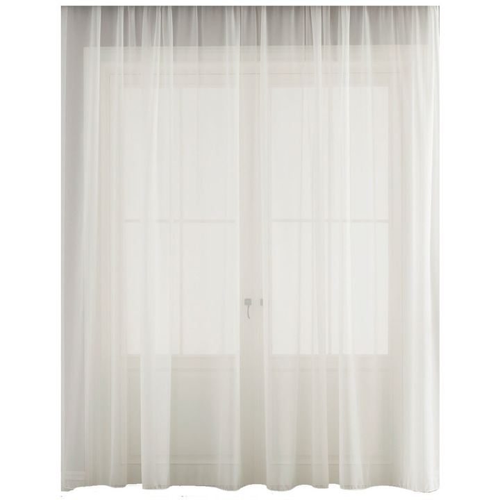 Selyem függöny, krém elefántcsont színű, ólomszál, rejance-szel vágva, L 600 cm x M 245 cm, a SereDesign