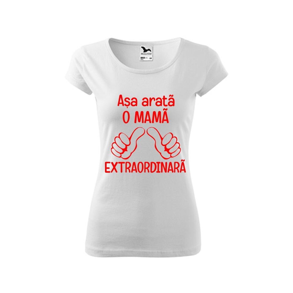 Tricou femei personalizat Mama, Malfini, Alb, L