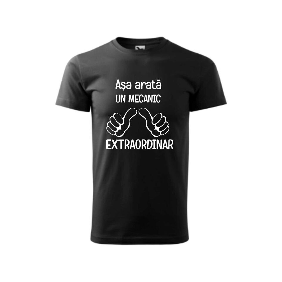 Tricou barbati personalizat Asa Arata Un Mecanic Adevarat, Malfini, Negru,2XL