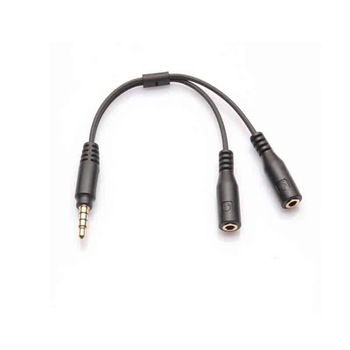 Cablu Audio Edman Jack 3.5mm tata la 2x 3.5mm mama, 13.5cm, Negru Cablu Audio Edman Jack 3.5mm tata la 2x 3.5mm mama, 13.5cm, Negru