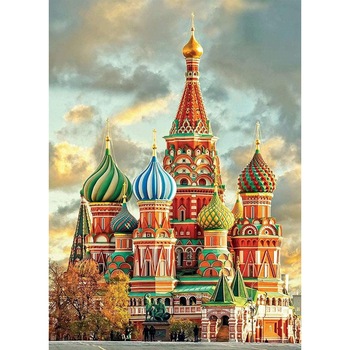 Set pictura Goblen, Tablou cu rama de lemn 016, Piata Rosie Moscova, Goblen cu pietre 5D, 40 x 50 cm - Krista® Set pictura Goblen, Tablou cu rama de lemn 016, Piata Rosie Moscova, Goblen cu pietre 5D, 40 x 50 cm - Krista®