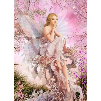 Set pictura Goblen, Tablou cu rama de lemn 006, Fata fluture, Pictura cu Diamante, Goblen cu pietre 5D, 40 x 50 cm - Krista® Set pictura Goblen, Tablou cu rama de lemn 006, Fata fluture, Pictura cu Diamante, Goblen cu pietre 5D, 40 x 50 cm - Krista®