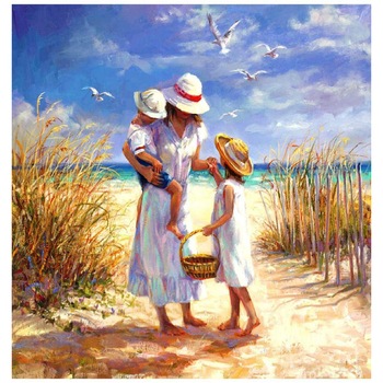 Set pictura pe numere, Tablou 931 Picteaza Dupa Numere, Mama cu copiii, 40x50 cm - Krista® Set pictura pe numere, Tablou 931 Picteaza Dupa Numere, Mama cu copiii, 40x50 cm - Krista®