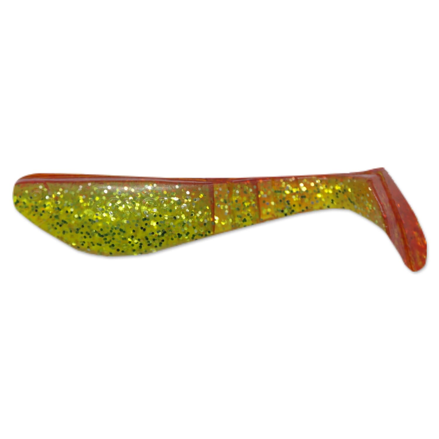 Set 5buc Shad Konger Killer Shadow 7.5cm, 4gr, culoarea Verde glitter , spate rosu
