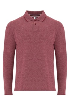 Tricou polo cu maneca lunga barbati, Roly Dylan, Rosu melange Tricou polo cu maneca lunga barbati, Roly Dylan, Rosu melange