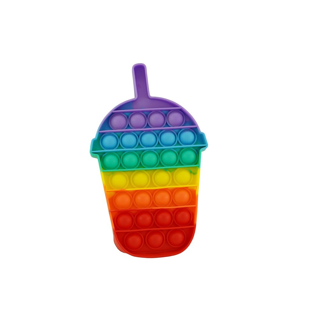 Jucarie antistres din silicon, Pop it Now and Flip It, Milkshake, Multicolor
