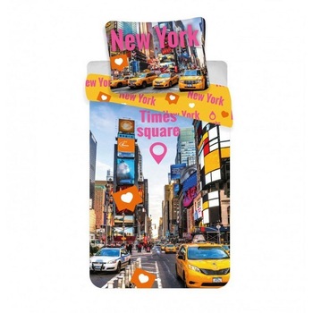 Lenjerie de pat din bumbac Jerry Fabrics, Times Square, 140x200cm Lenjerie de pat din bumbac Jerry Fabrics, Times Square, 140x200cm