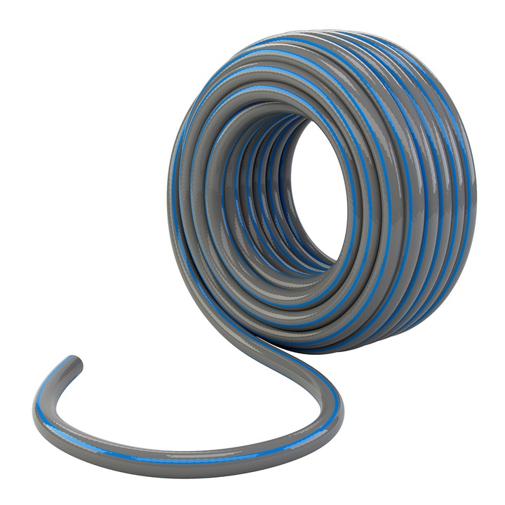 Маркуч Palisad, За поливане, Подсилен, 3/4 ", 50 м, 4 слоя, Без фталати, Сив
