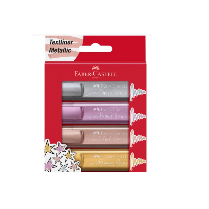 Set 4 Buc Textmarkere Metalizate