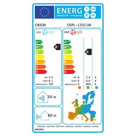Aparat de aer conditionat Orion 12000 BTU WI-FI, Clasa A++, Smart air flow, Timer, R32, OSPL-12021W