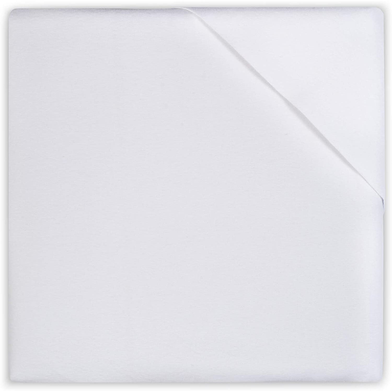 Cearsaf impermeabil Jollein, cu elastic flanel, 80x100cm, alb