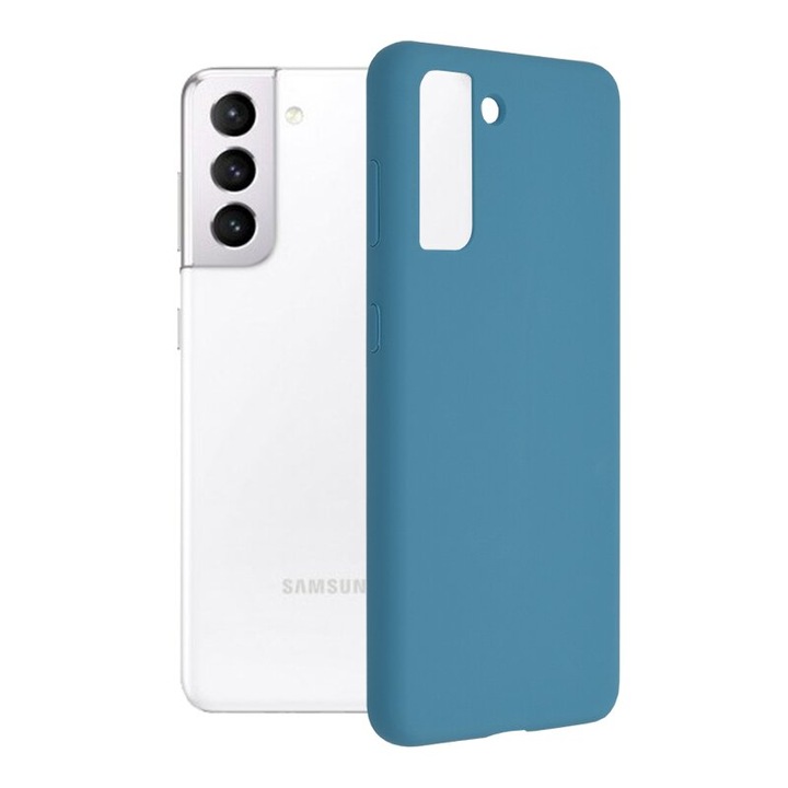 Силиконов кейс с меки ръбове за Samsung Galaxy S21 Denim Blue